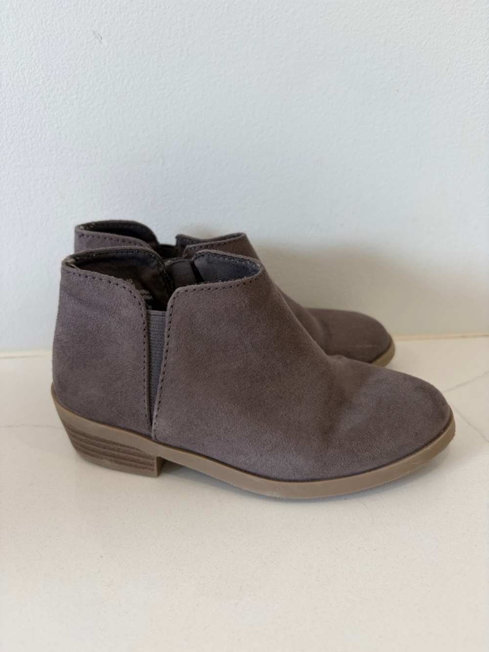 Old Navy Taupe Suede-Look Ankle Booties
